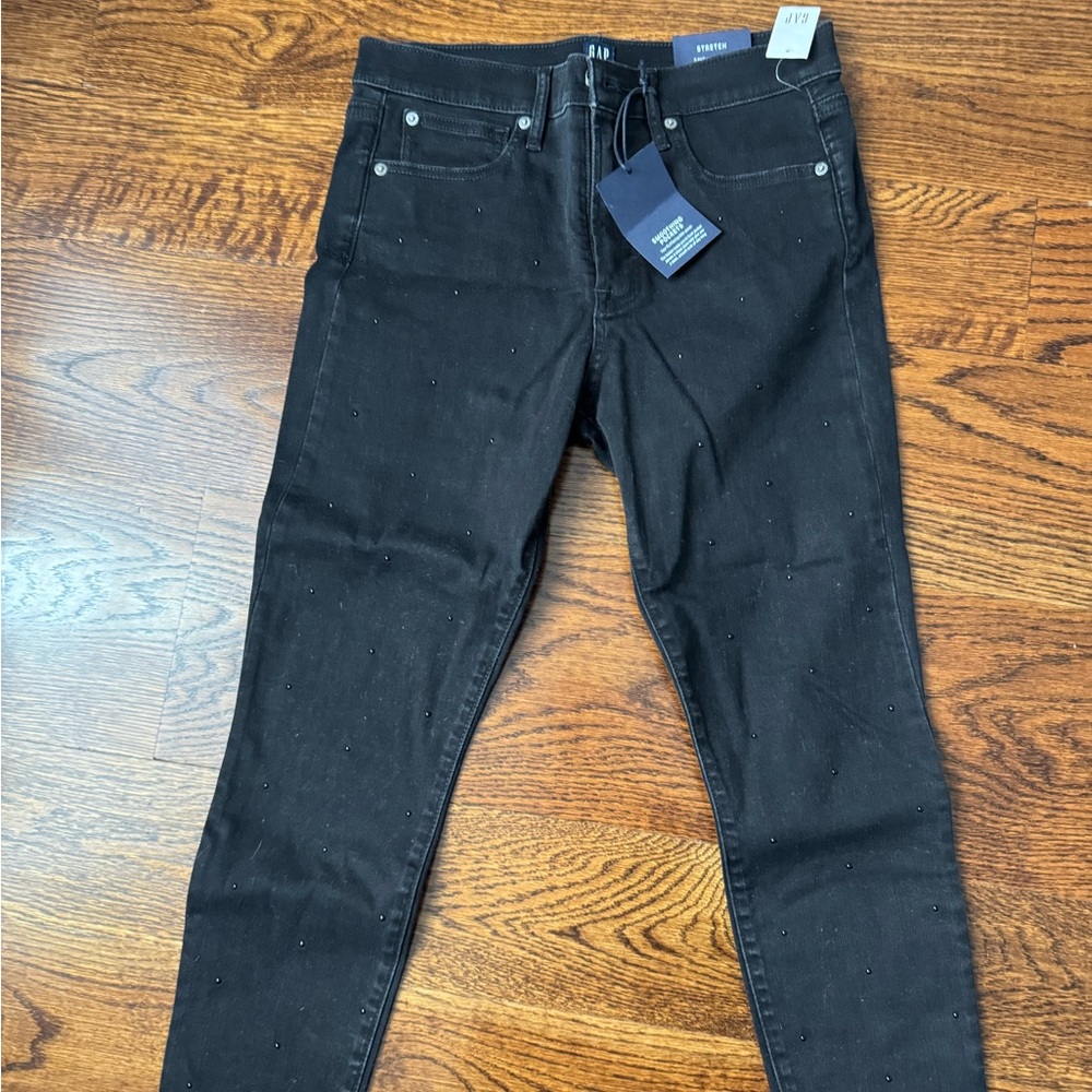 Bedazzled Gap Black Skinny Jeans